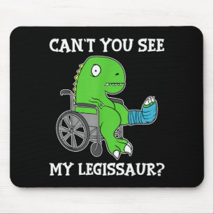Tapis De Souris Dino drôle Cadeau de rétablissement Jambe cassée D