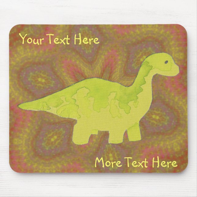 Tapis De Souris Dino Jaune Mousepad (Devant)