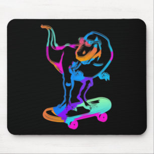 Tapis De Souris Dino Skateboard Planche à Roulettes Funny Skateuse