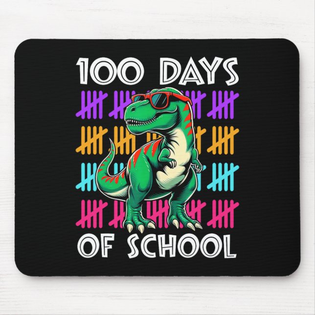 Tapis De Souris Dinosaur 100 Jours D'Enseignant Garçons Étudiants  (Devant)