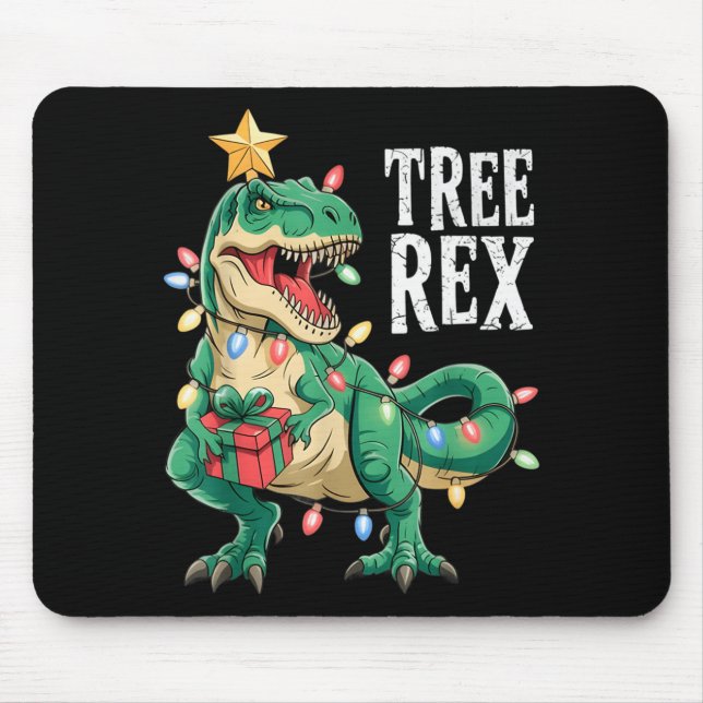 Tapis De Souris Dinosaur Christmas Tree Rex Pajamas Men Boys Xmas  (Devant)