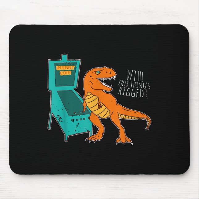 Tapis De Souris Dinosaur Pinball Wizard Arcade Machine Player Pict (Devant)