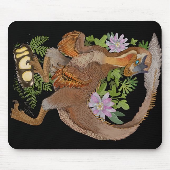 Tapis De Souris Dinosaur Raptor Jungle Art (Devant)