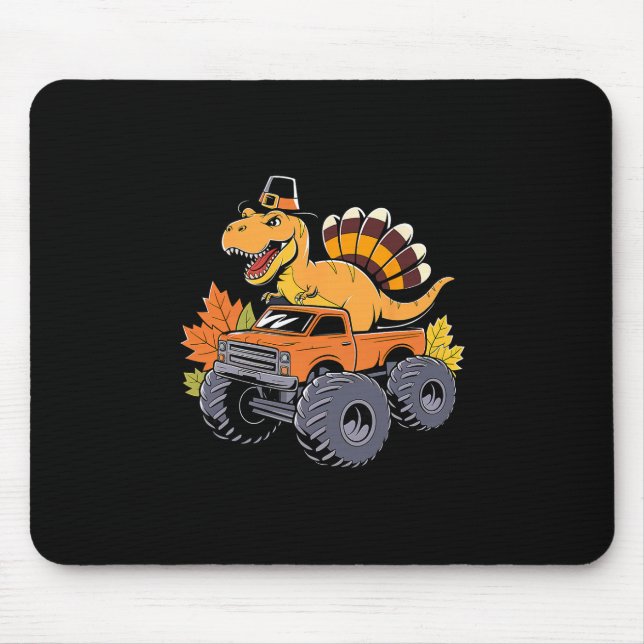Tapis De Souris Dinosaur Thanksgiving Boys Kids Dino T Rex Monster (Devant)
