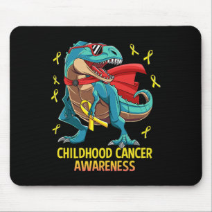 Tapis De Souris Dinosaure amusant T-Rex Enfance Cancer Sensibilisa