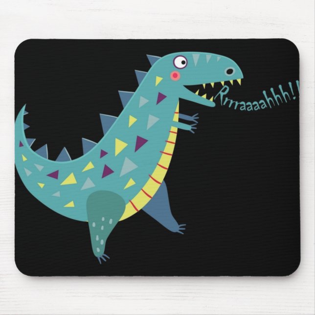 Tapis De Souris Dinosaure bleu T Rex Ba (Devant)