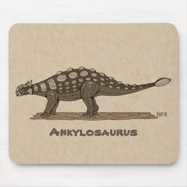Tapis De Souris Dinosaure crétacé Ankylosaurus (Devant)