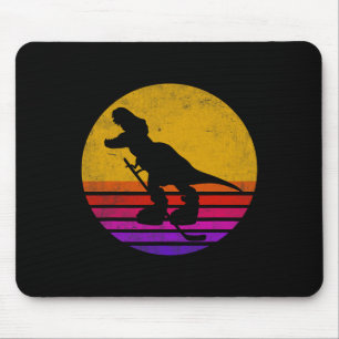 Tapis De Souris Dinosaure de hockey sur glace rétro vintage Dinosa