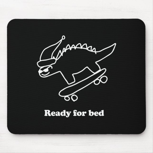 Tapis De Souris Dinosaure de skateboard prêt pour le lit  (Devant)