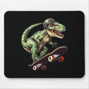 Tapis De Souris Dinosaure drôle T Rex sur skateboard skateboard K