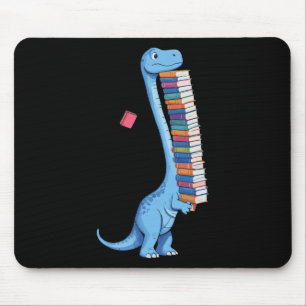Tapis De Souris Dinosaure portant un livre lisant Dino 