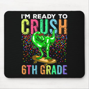 Tapis De Souris Dinosaure Premier Jour D'école 6e Skateboardi