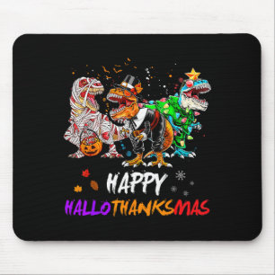 Tapis De Souris Dinosaure T Rex Joyeux Hallothanksmas Halloween En