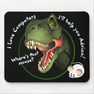Tapis De Souris Dinosaure T-Rex personnalisé et petite souris