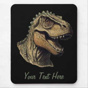 Tapis De Souris Dinosaure vert rouge personnalisé T-Rex Tyrannosau
