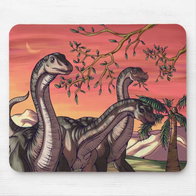 Tapis De Souris Dinosaures à Dusk (Devant)