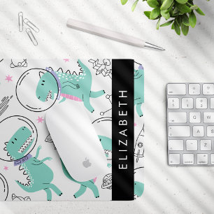 Tapis De Souris Dinosaures Spatiaux, Dinosaures Mignons, Étoiles,