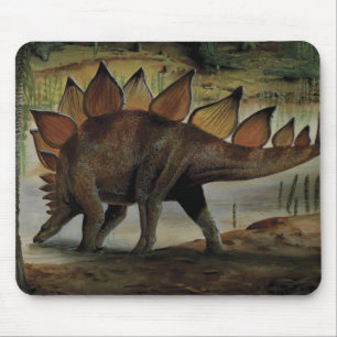 Tapis De Souris Dinosaures vintages, Stegosaurus, Queue avec Spike