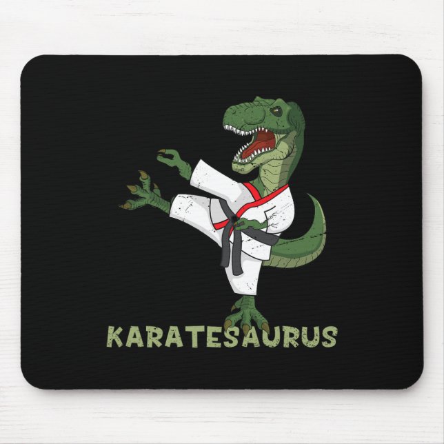 Tapis De Souris Dinosaurus Karaté Funny Karatesaurus T-rex Graphiq (Devant)