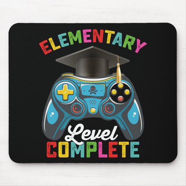 Tapis De Souris Diplômé de Niveau Élémentaire Jeux de Gamers (Devant)