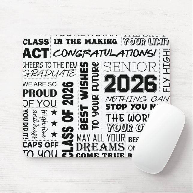 Tapis De Souris Diplômé senior 2026 (Avec souris)
