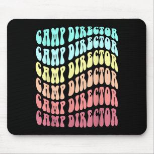 Tapis De Souris Directeur de camp de vacances rétro familial l'été
