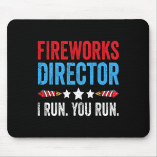 Tapis De Souris Directeur de Feu d'Artifice du 4 Juillet Je cours 