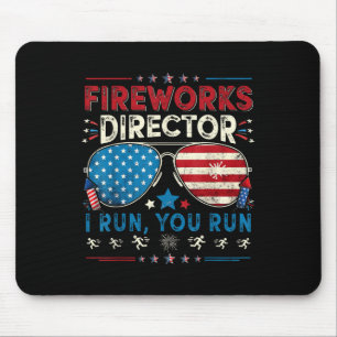 Tapis De Souris Directeur de Feu d'Artifice Je Cours Vous Courez D