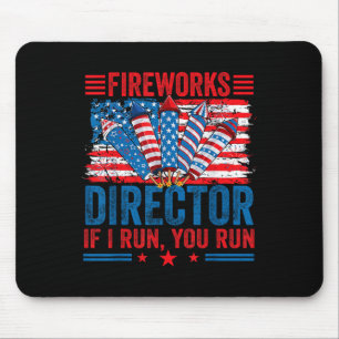 Tapis De Souris Directeur de Feux d'Artifice - Je Courir Vous Cour