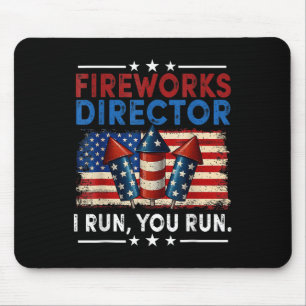 Tapis De Souris Directeur de Feux d'Artifice - Je Cours Vous Coure