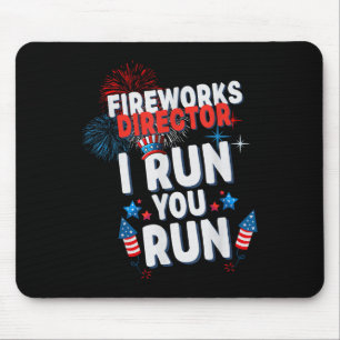 Tapis De Souris Directeur de Feux d'Artifice Je Cours Vous Courez