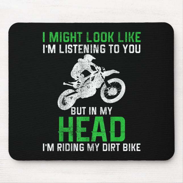 Tapis De Souris Dirt Bike Motocross Enduro Funny Quote Motorcycle  (Devant)