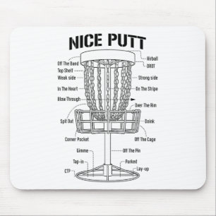 Tapis De Souris Disc Golf Sketch Beaucoup de Chance Blague sur le