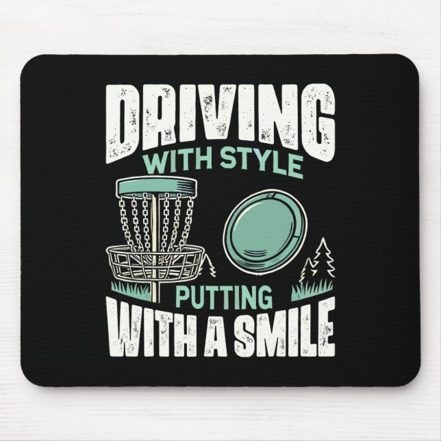 Tapis De Souris Disc Golfer Driving With Style Disc Golf  (Devant)