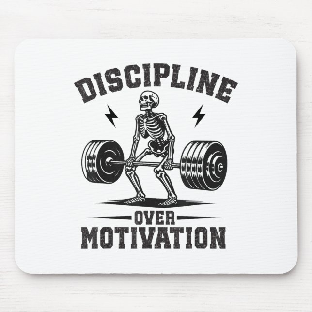 Tapis De Souris Discipline Over Motivation Gym Motivational Traini (Devant)