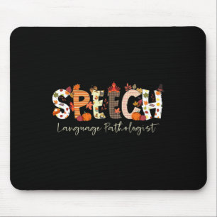 Tapis De Souris Discours Langue Pathologiste Slp Citrouille Automn