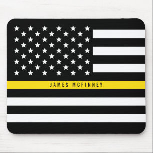 Tapis De Souris Dispatcher ligne jaune mince Drapeau américain Ajo