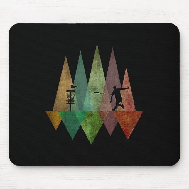 Tapis De Souris Disque de golf géométrique stylisé cool (Devant)