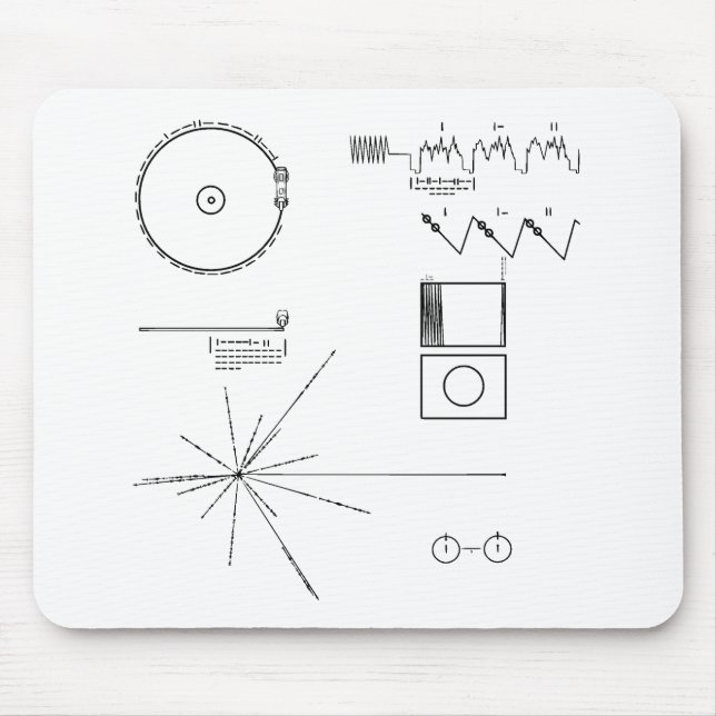 Tapis De Souris Disque d'or de la NASA Voyager (Devant)
