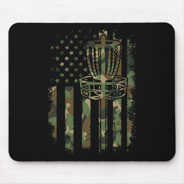 Tapis De Souris Disque Golf Us Drapeau Drapeau Drapeau Panier Drap (Devant)