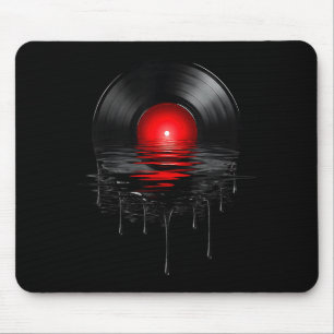 Tapis De Souris Disque vinyle qui fond Coucher de soleil vintage G
