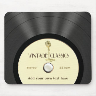 Tapis De Souris Disque vinyle vintage personnalisé de microphone