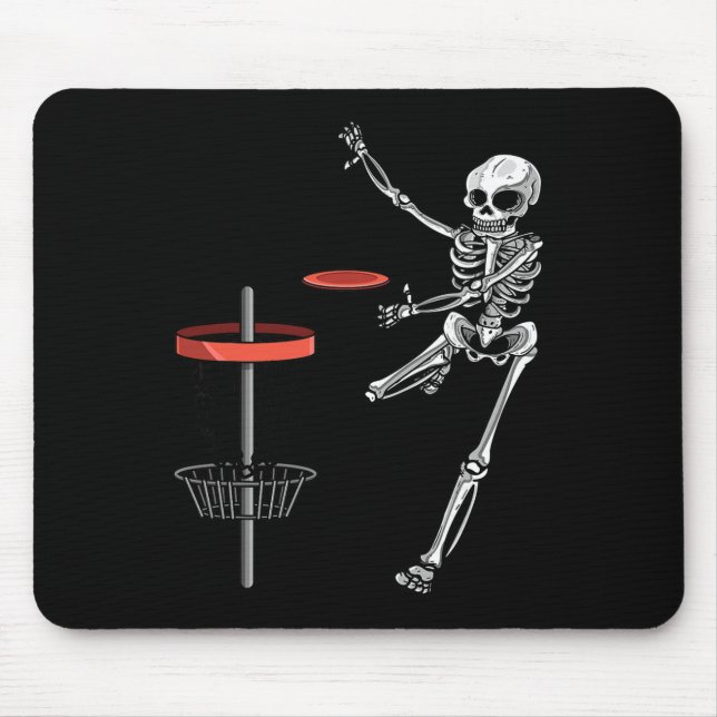 Tapis De Souris Disque volant de golf squelette Halloween Frisbee  (Devant)