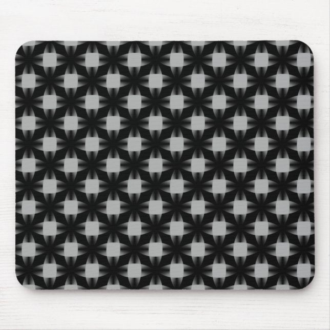 Tapis De Souris Disques audacieux noirs et gris Mousepad (Devant)