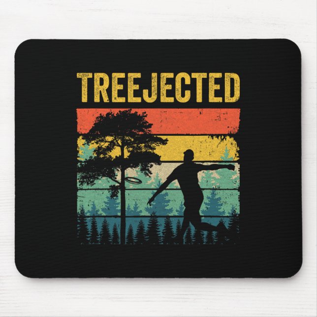 Tapis De Souris Disques de golf drôles Treejected frappent des arb (Devant)