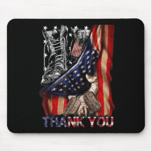 Tapis De Souris Distants Jour commémoratif Drapeau Bots militaires