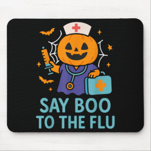 Tapis De Souris Dites Boo Au Citrouille Du Vaccin D'Halloween De L