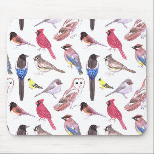 Tapis De Souris Diverse peinture colorée d'aquarelle d'oiseaux