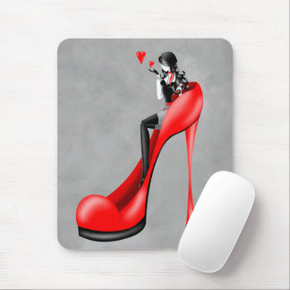 Tapis De Souris Divinité de la mode en escarpins rouges