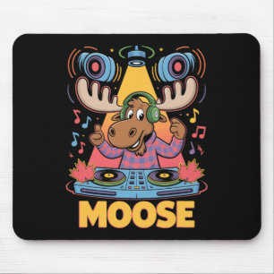 Tapis De Souris Dj Animal Moose Mixage Beats Musique Amusant